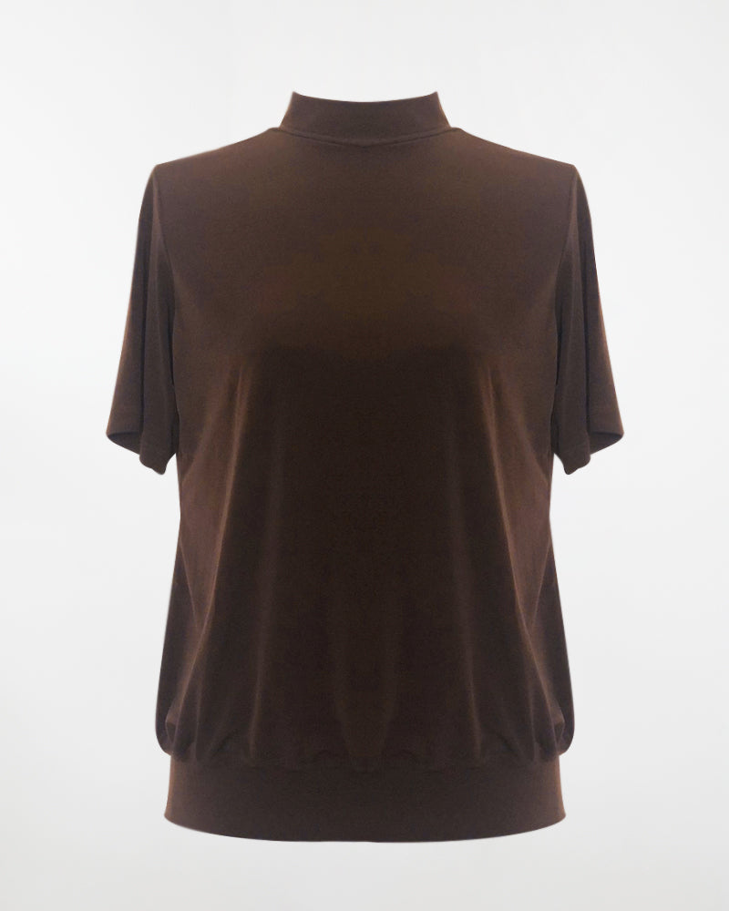 Lilah Mock Neck Jersey Top