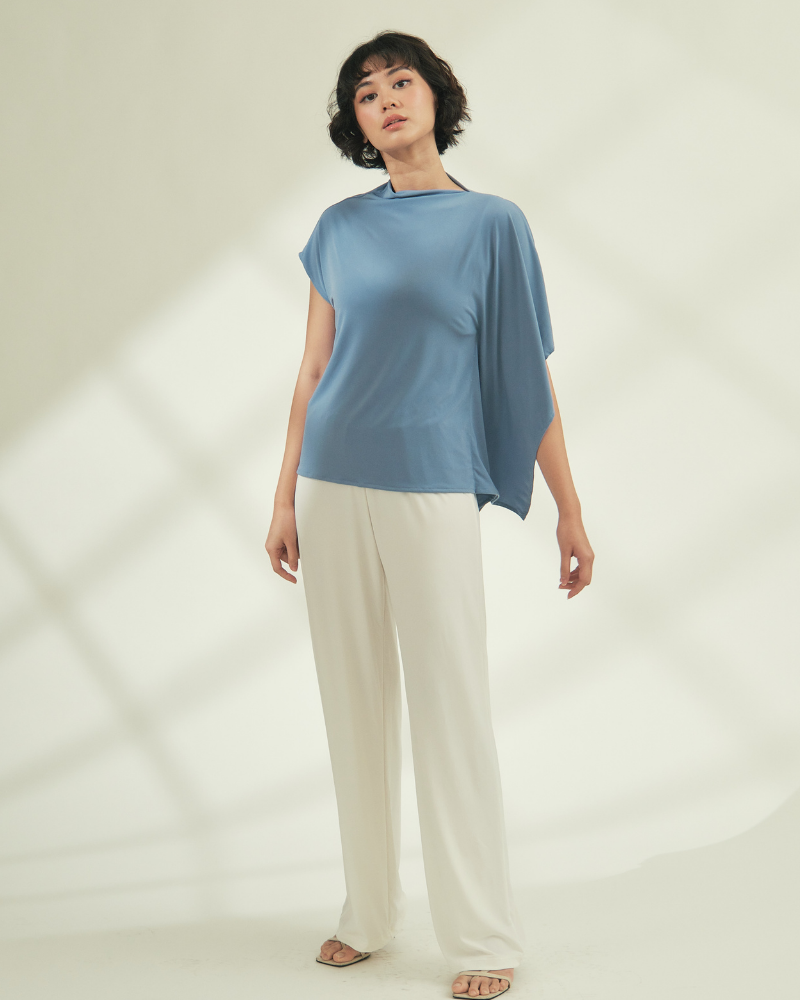 Emi Asymmetric Drape Sleeves Top