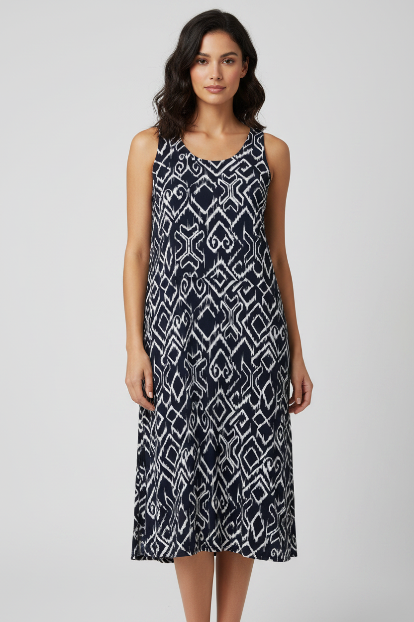 Reena Sleeveless Printed Jersey Short Dress