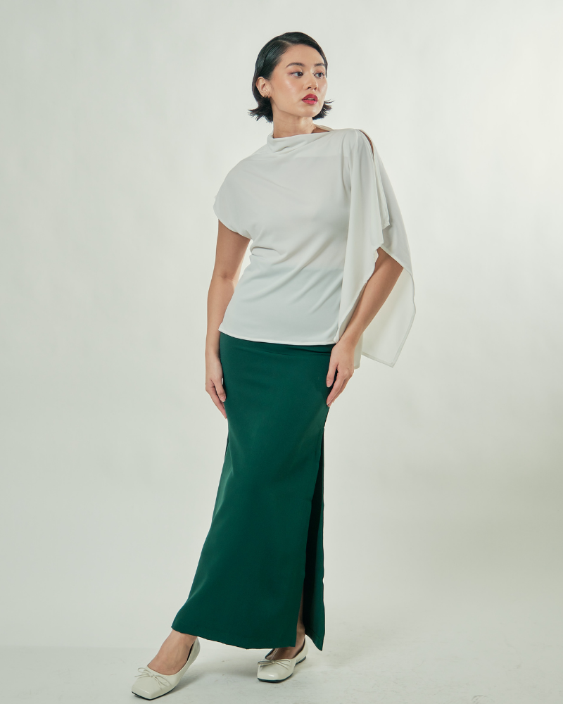 Emi Asymmetric Drape Sleeves Top