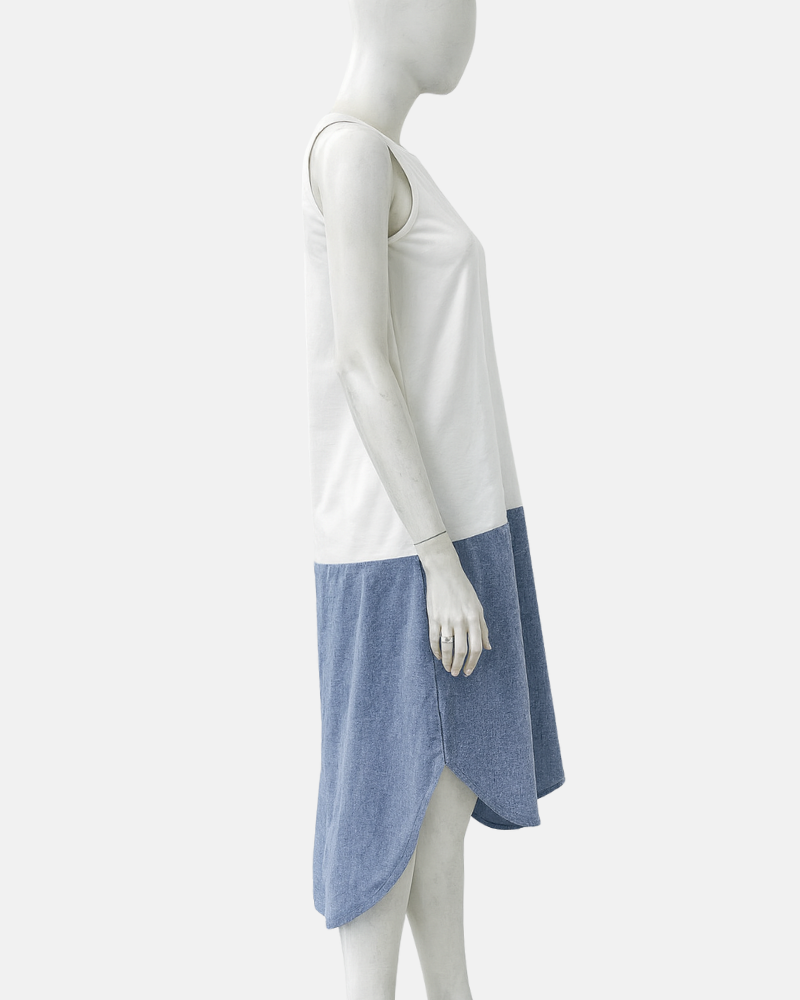 Liora Two-Tone Sleeveless Cotton Short Dress