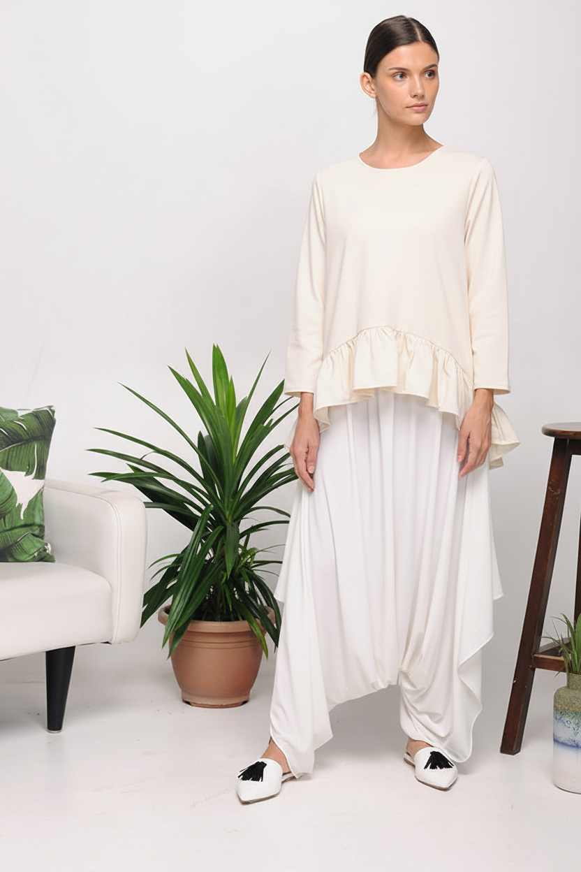ELLIANA RUFFLE ENDS TOP - Cole Vintage