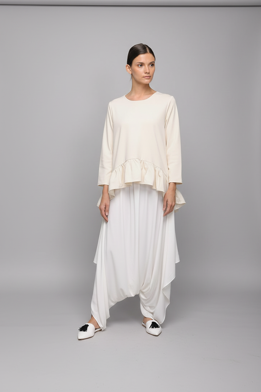 ELLIANA RUFFLE ENDS TOP - Cole Vintage
