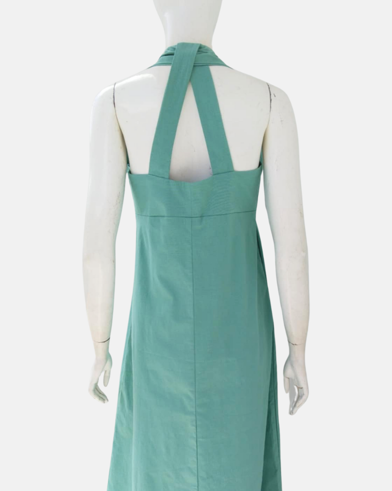 Kira Halter Sleeves Maxi Dress
