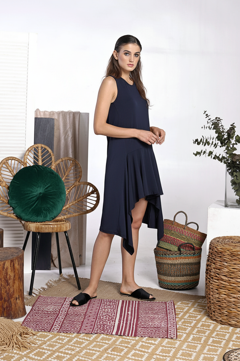 Dakota Asymmetrical Short Dress - Cole Vintage