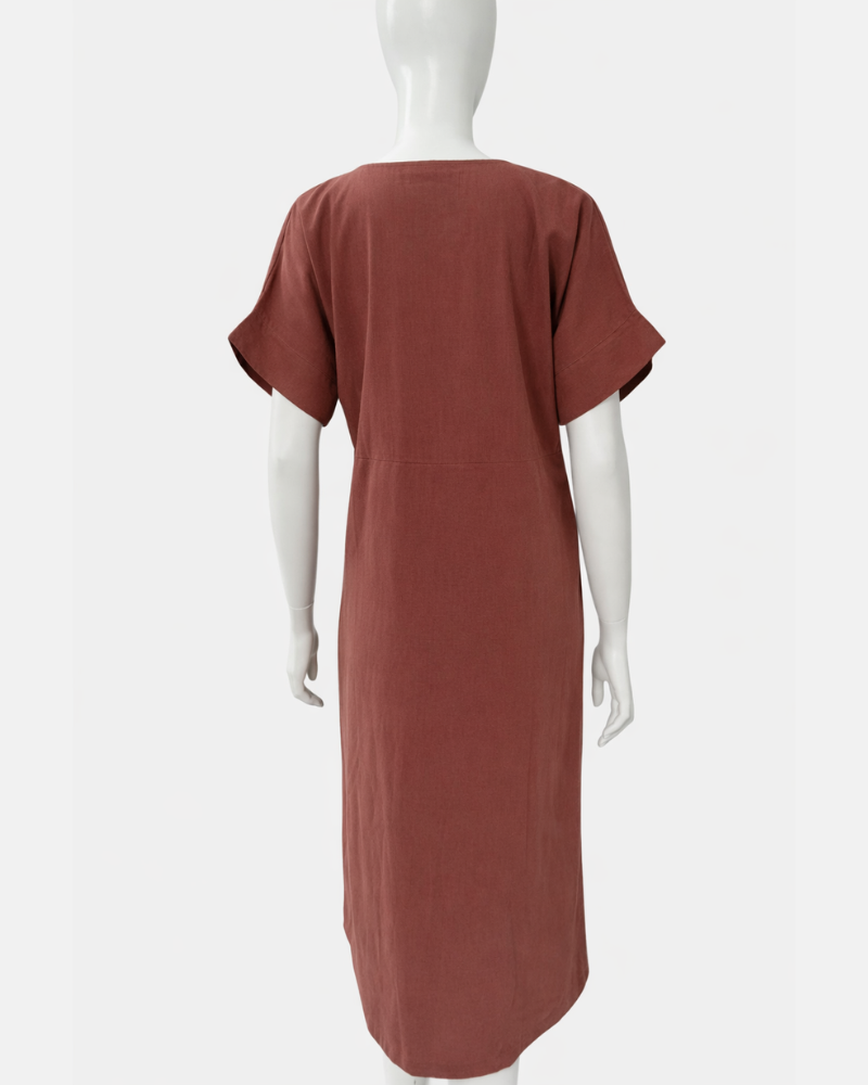 Alena Button Down Linen Short Dress - Cole Vintage