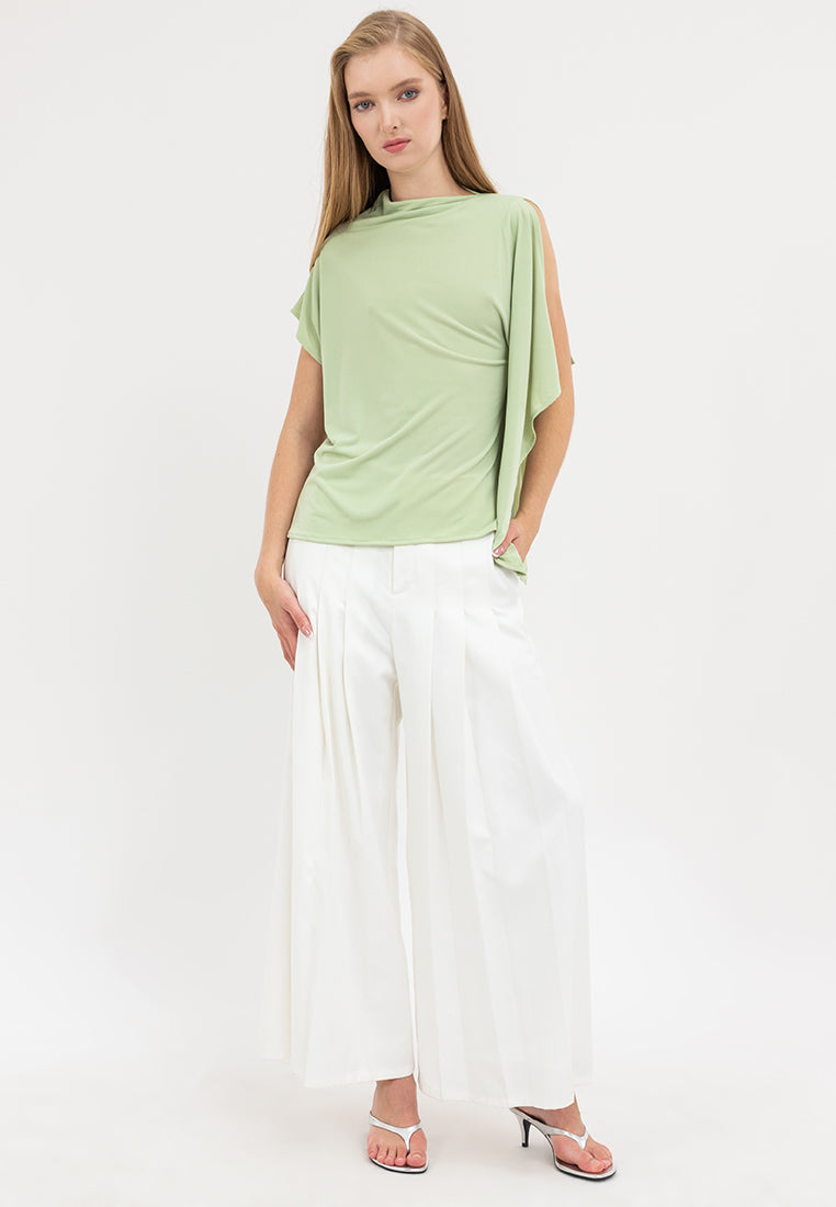 Emi Asymmetric Drape Sleeves Top