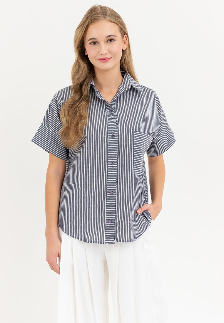 Eve Button Down Chambray Top