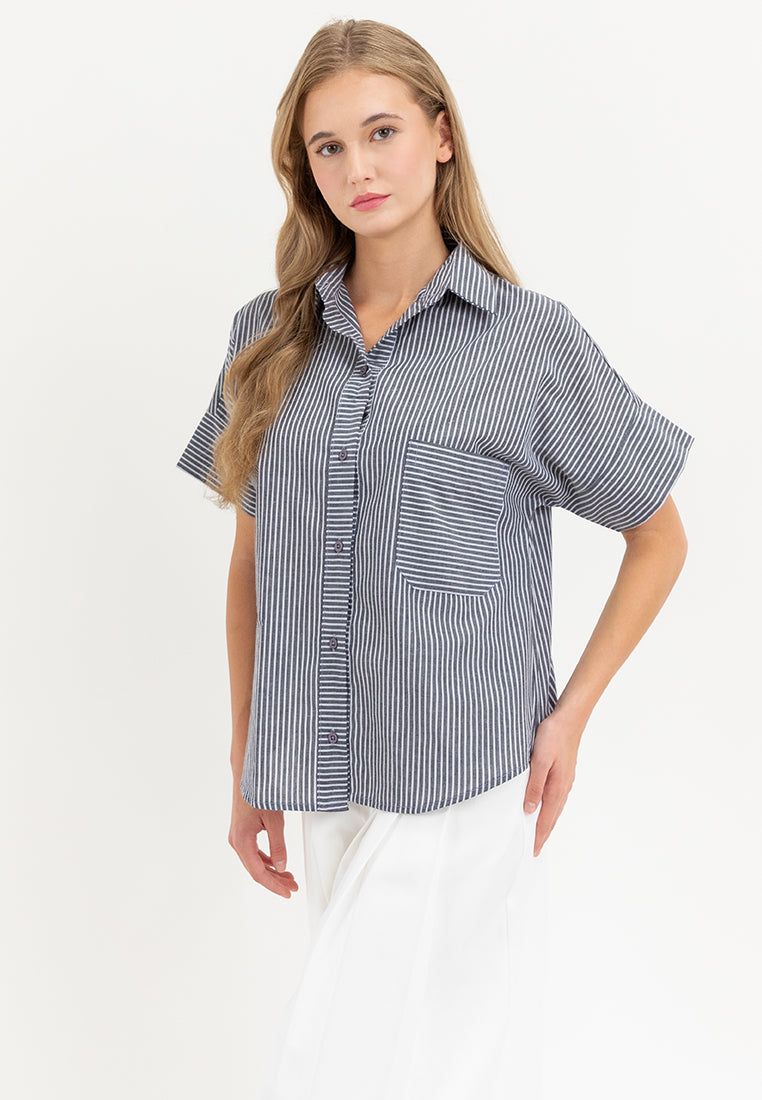 Eve Button Down Chambray Top