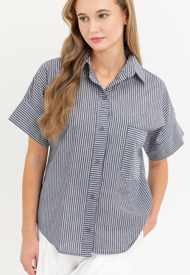 Eve Button Down Chambray Top