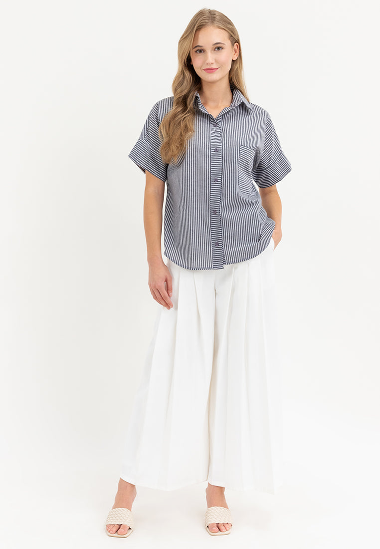 Eve Button Down Chambray Top