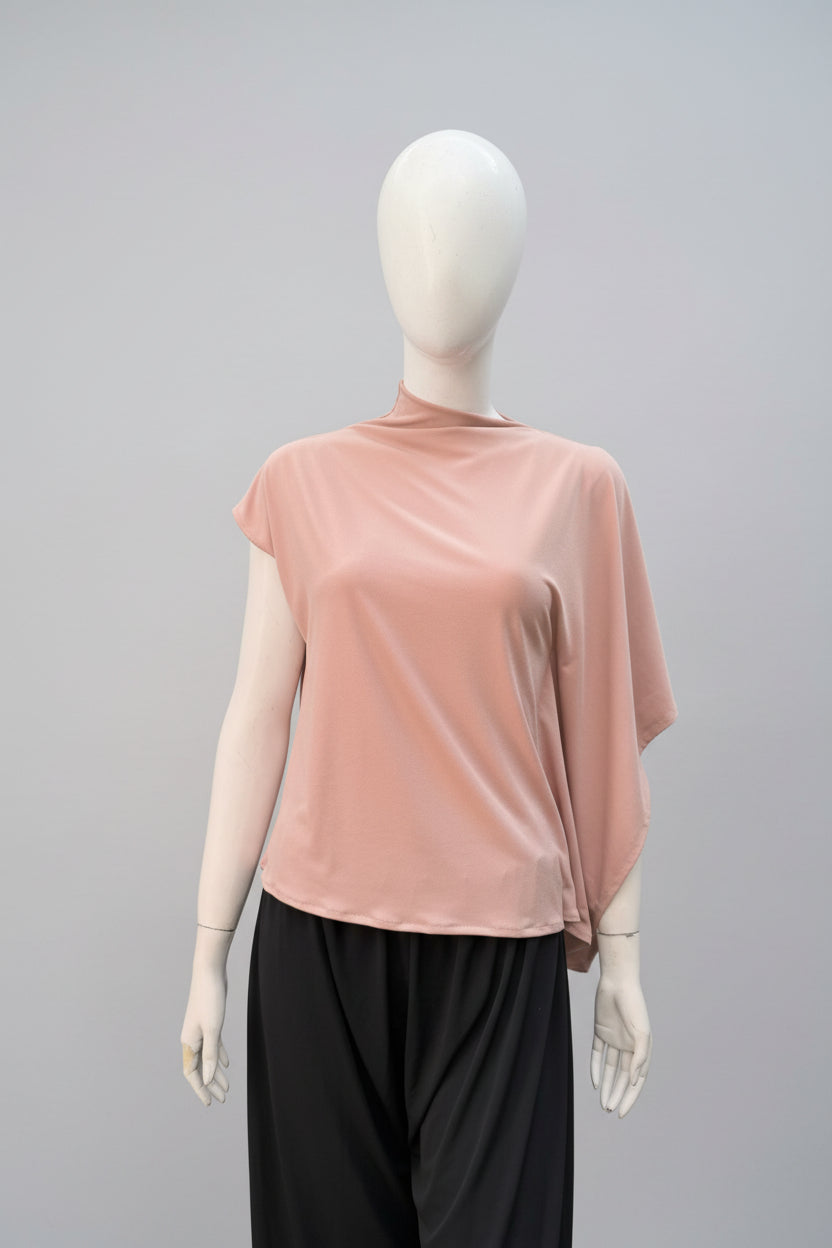 Emi Asymmetric Drape Sleeves Top - Cole Vintage