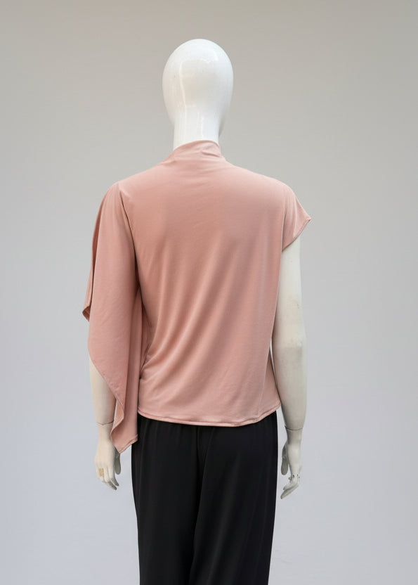 Emi Asymmetric Drape Sleeves Top - Cole Vintage