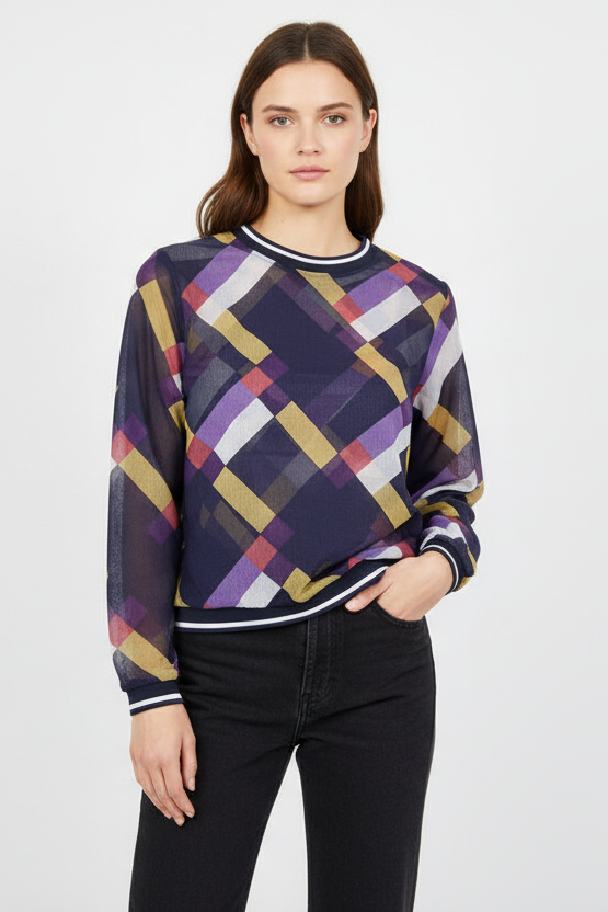 Amadea Printed Long Sleeve Top - Cole Vintage