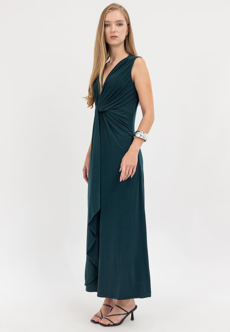 Xanthea Sleeveless Drape Jersey Maxi Dress