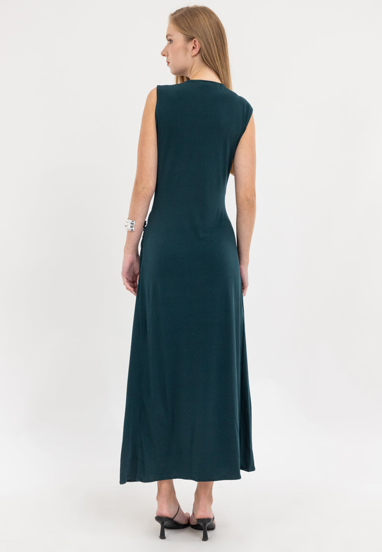 Xanthea Sleeveless Drape Jersey Maxi Dress
