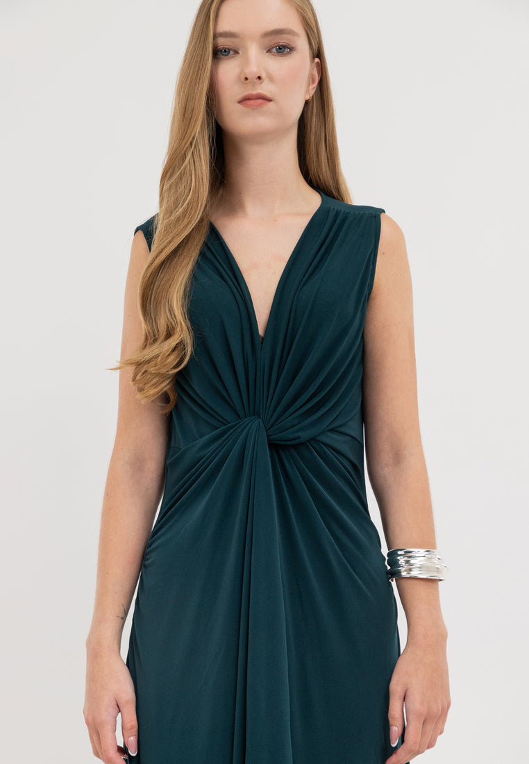 Xanthea Sleeveless Drape Jersey Maxi Dress