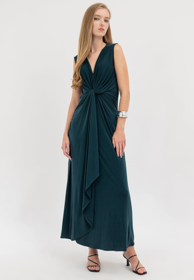 Xanthea Sleeveless Drape Jersey Maxi Dress