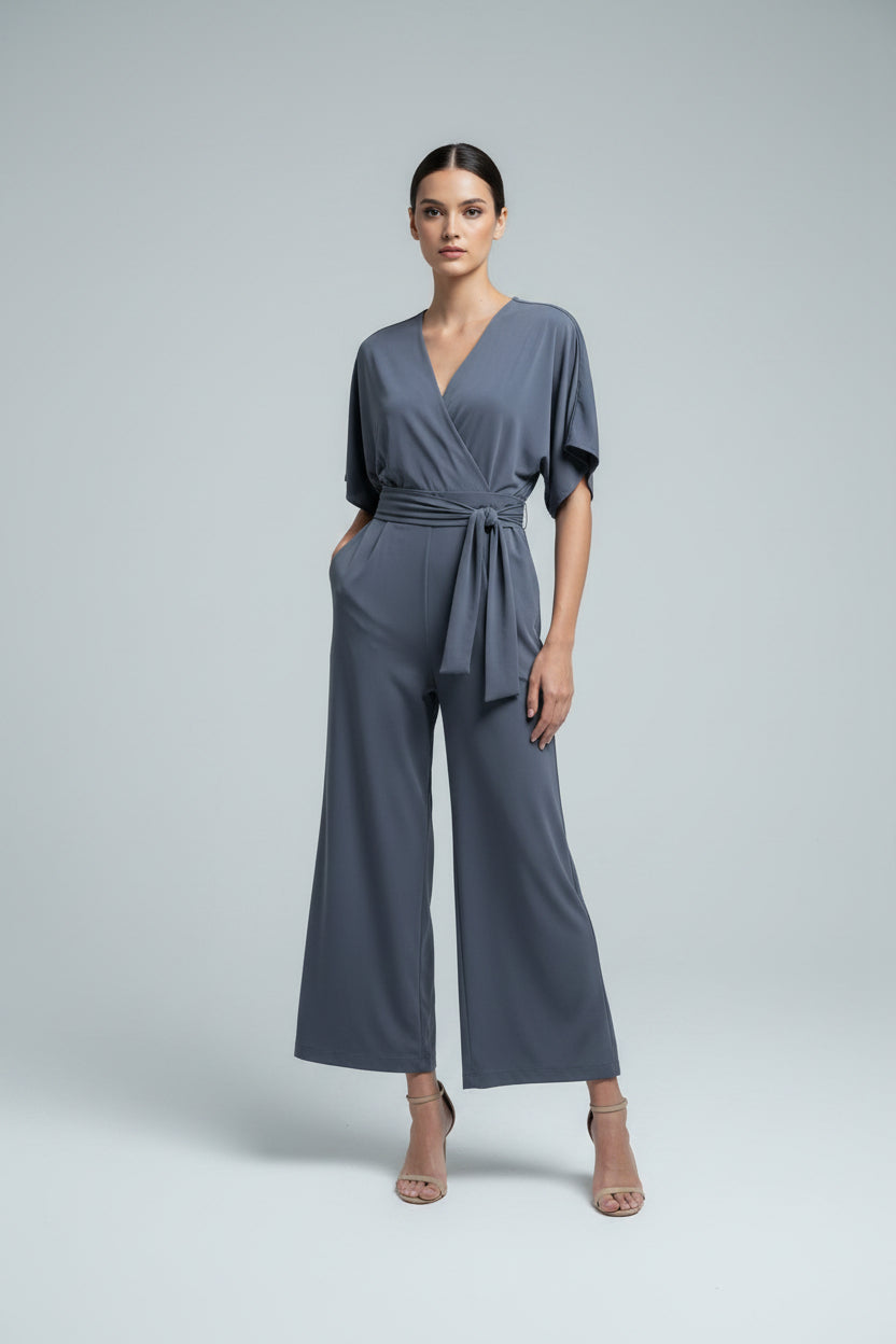 Tara Self Tie Belt Jersey Jumpsuit - Cole Vintage